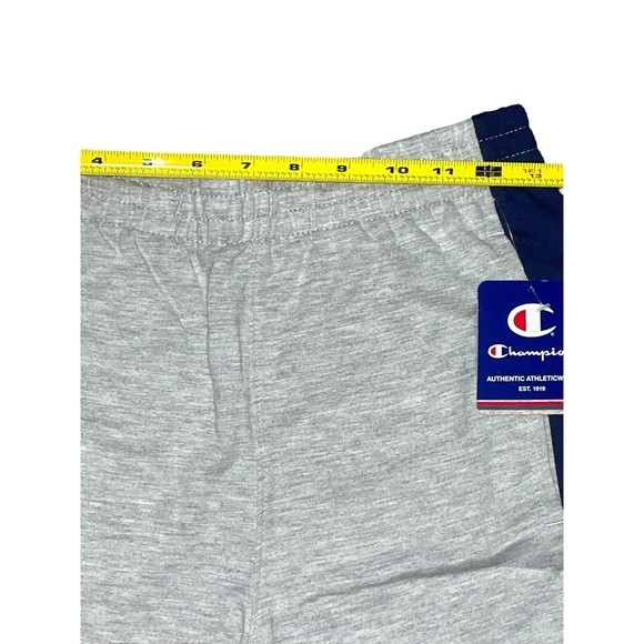 Champion Big Boys Short Ft Panel Active Side Pockets Gray Blue Logo SZ L  New - Picture 5 of 8